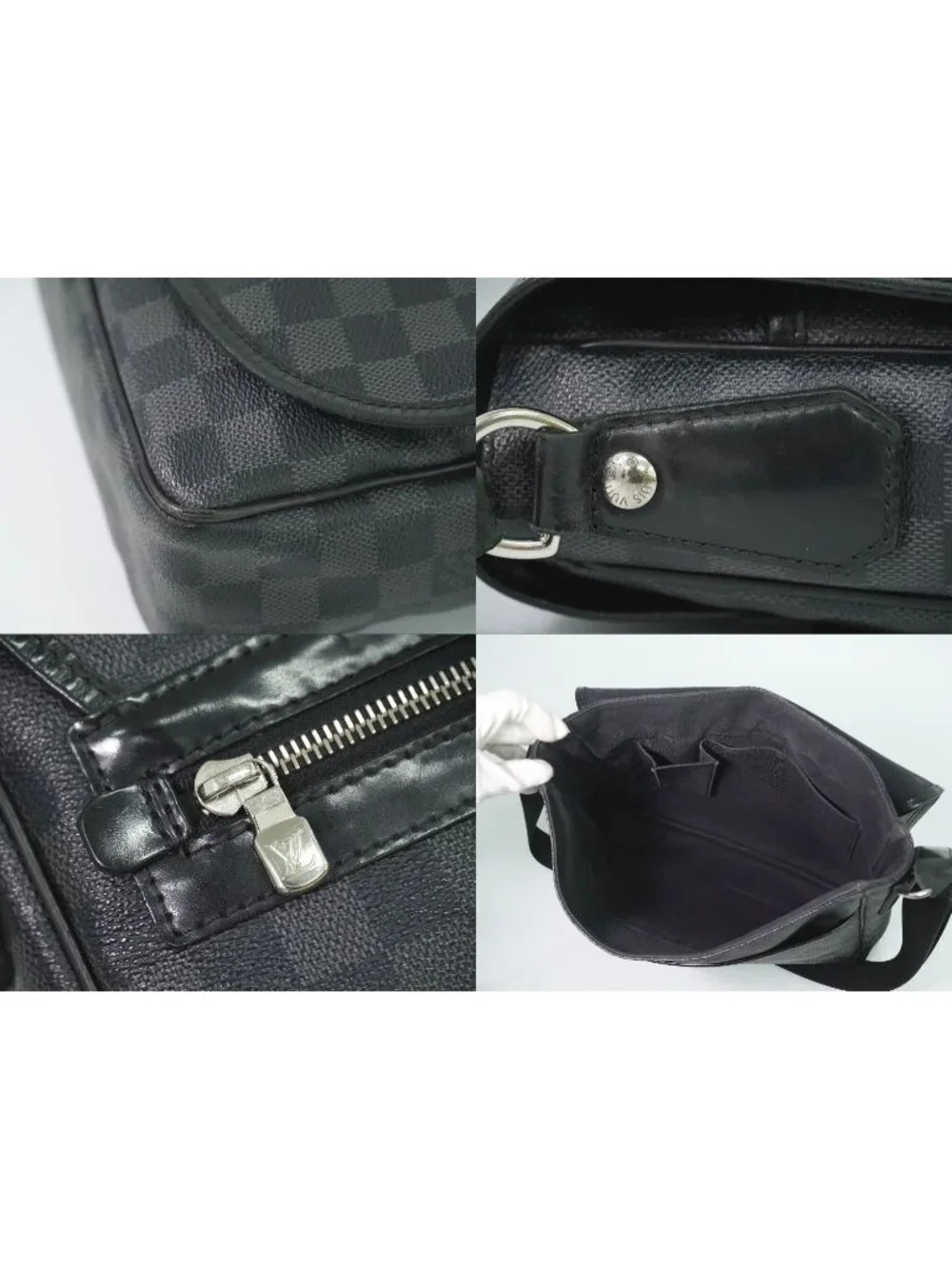 Louis Vuitton LV Daniel MM Damier Graphite Shoulder Bag Black Gray